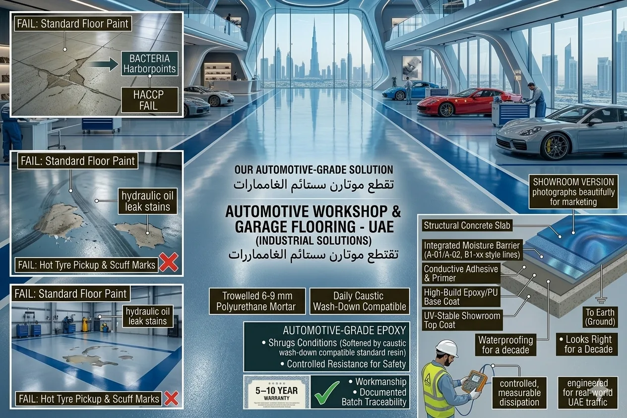 Automotive workshops & garages — Qatar flooring